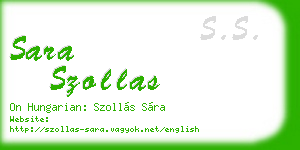sara szollas business card